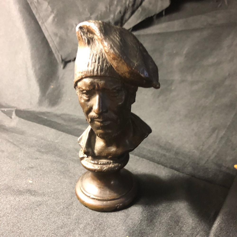 Bronze of European man With cap 6.5” tall